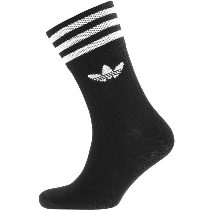 Alternative Image for Productadidas Originals Three Pack Solid Crew Socks Black2